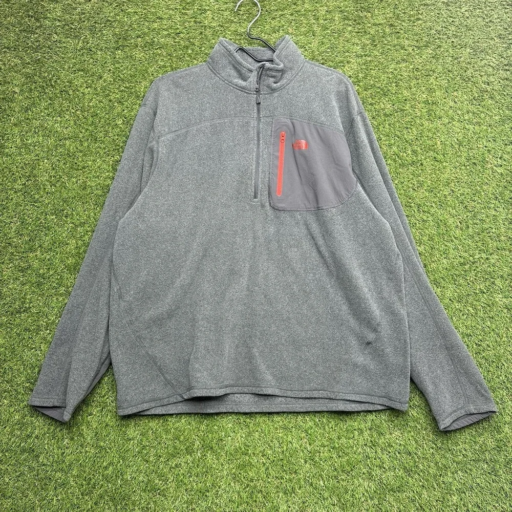 NORTH FACE Polartec 1/2 Zip Fleece Jacket Mens XL Pullover Grey Hiking Outdoor